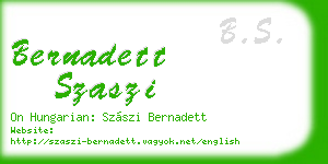 bernadett szaszi business card